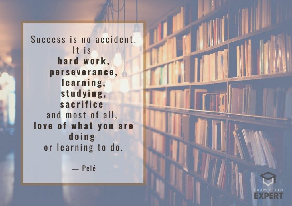 Study motivation quote #1 (Pelé) - library background