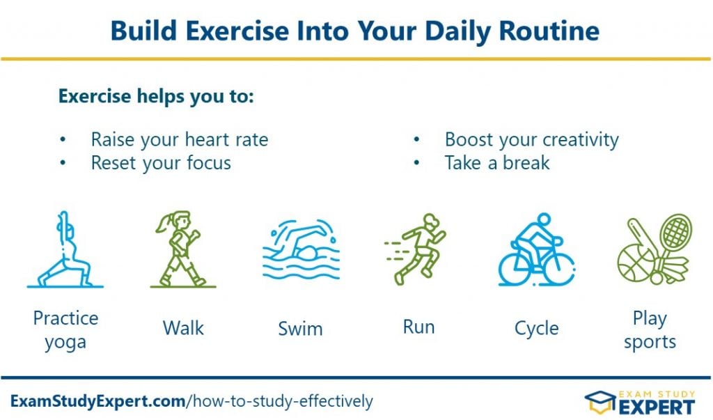 infographic on the benefits of building exercise into your daily routine