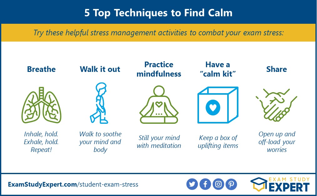 techniques for teenagers to calm down when feeling exam stress