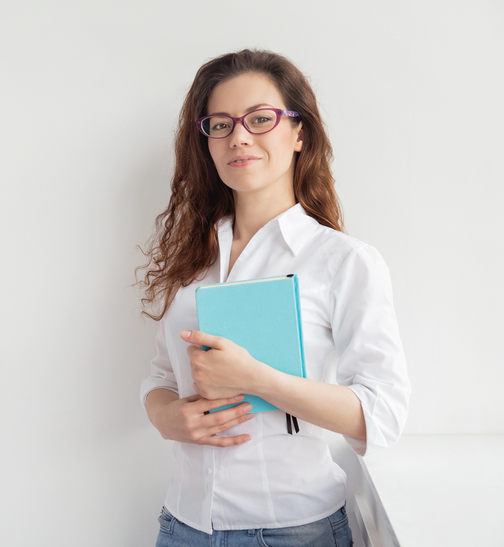 Student girl holding books